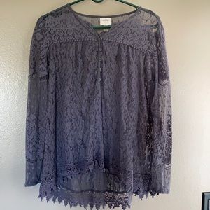 Women’s gray lace long sleeves